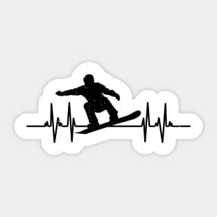 Heartbeat Snowboarding Lover Sticker